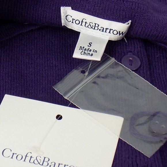 Croft & Barrow Women's Purple Button Front Sweater Size S NWT - Picture 7 of 8